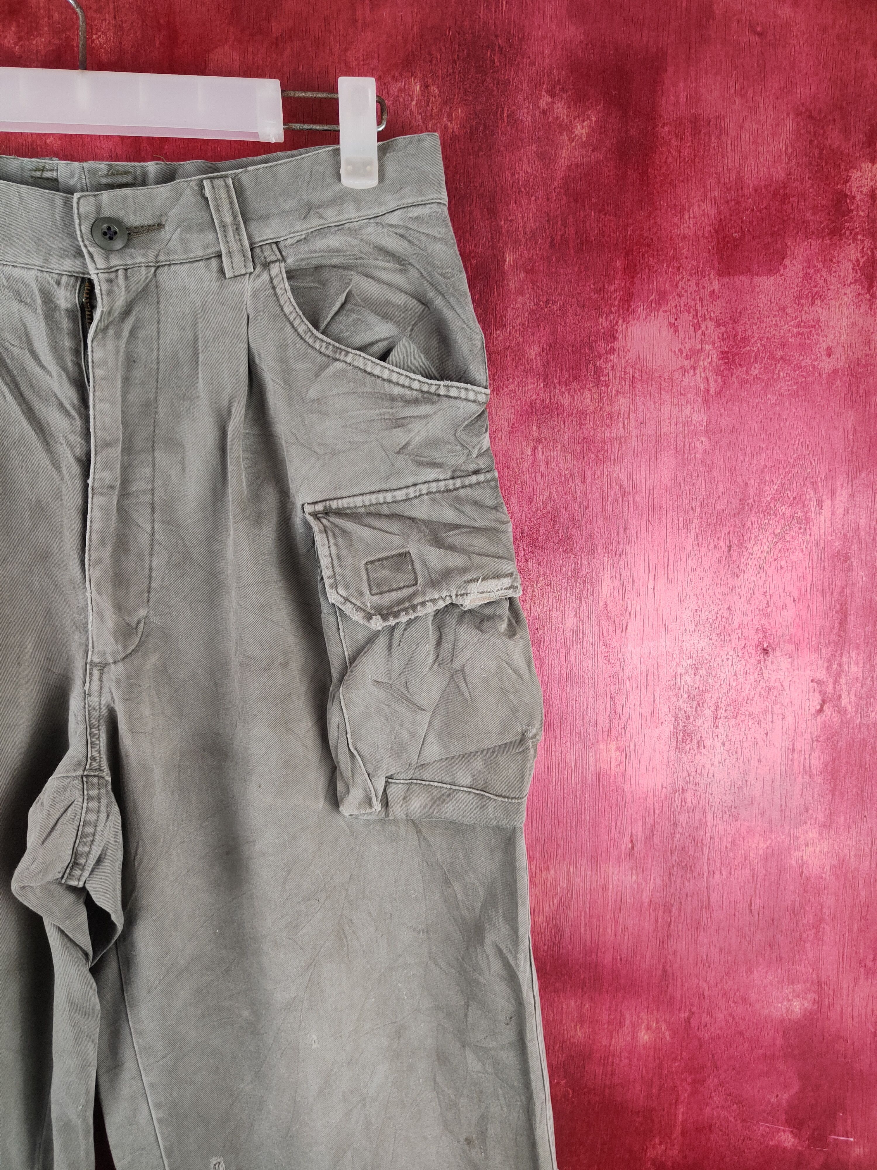 Japanese Brand Hey Beau Green Faded Multipocket Cargo Pants N#34 Size US 30 / EU 46 - 6 Thumbnail