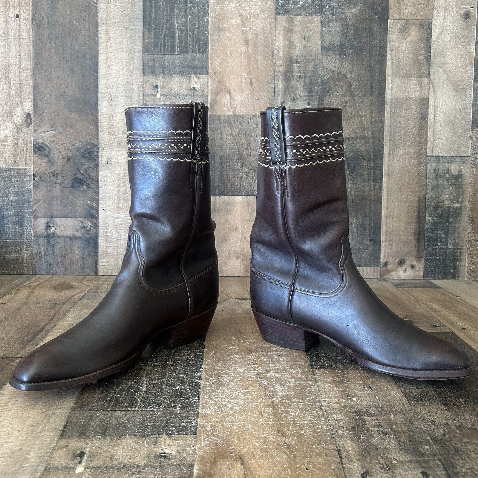 Lucchese Lucchese San Antonio Vintage Cowboy Boots Mens 9.5 EE Size US 9.5 / EU 42-43 - 9 Thumbnail