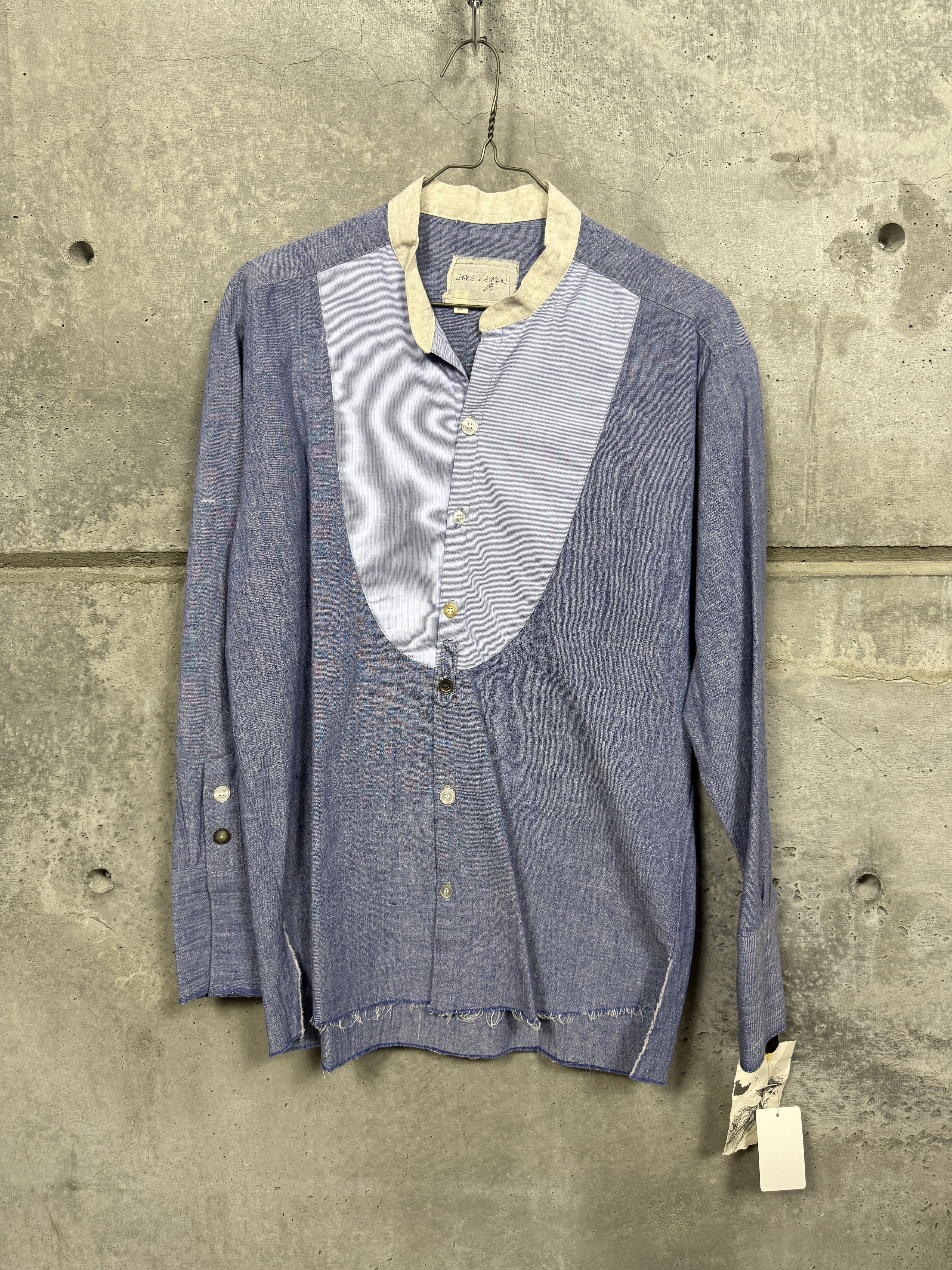 Greg Lauren $950 Greg Lauren Chambray Classic Bib Studio shirt Size US M / EU 48-50 / 2 - 1 Thumbnail