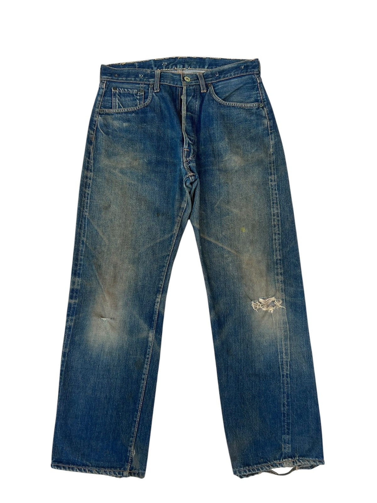 Levi's 60s 70s Levi’s 501 Big E Rust Dirty Mud Denim Selvedge Jeans Size US 32 / EU 48 - 3 Thumbnail