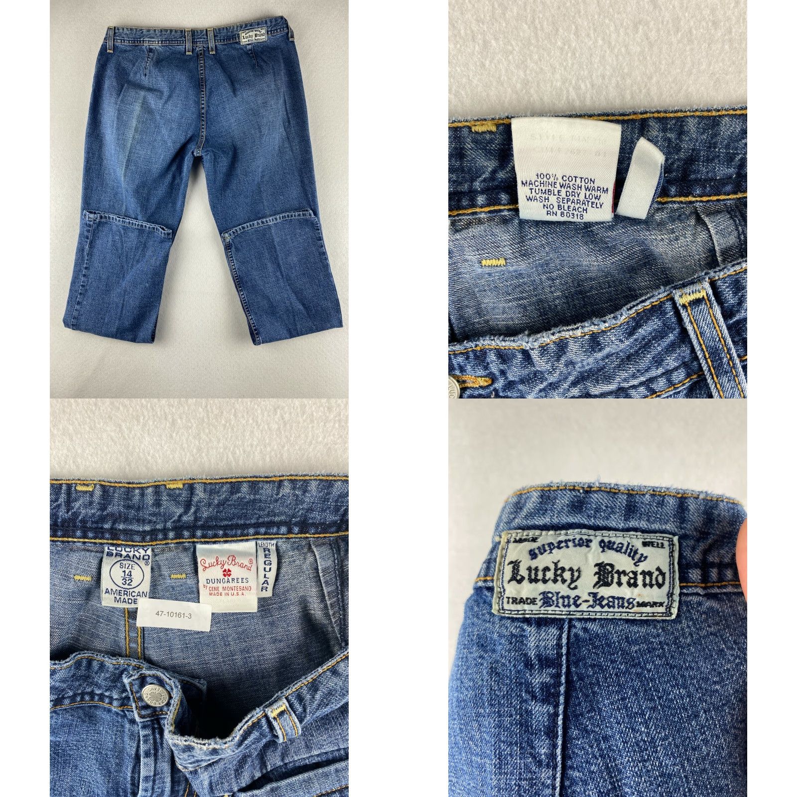 Lucky Brand Lucky Brand Jeans Womens 14/32 Blue Bootcut Denim Dark Wash USA Made Pants Size 36" / US 14 / IT 50 - 8 Thumbnail