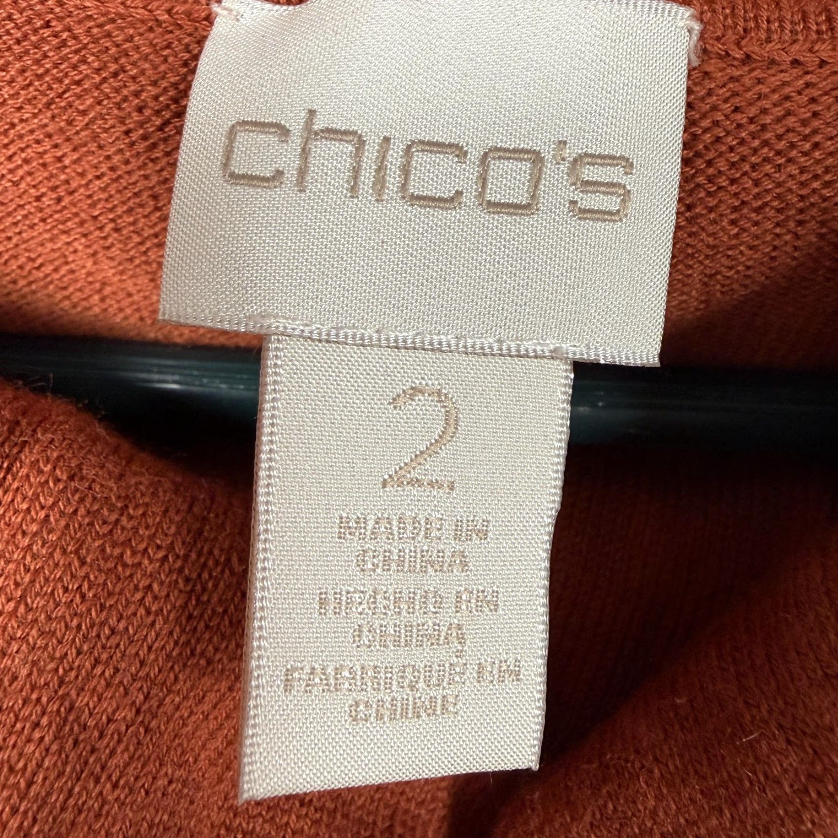 Vintage Chicos Sweater Women Orange Cowl Neck Asymmetrical Hem Cozy Winter Tunic Size 2 Long Sleeve Knit Cotton Rayon Nylon Size XS / US 0-2 / IT 36-38 - 5 Thumbnail