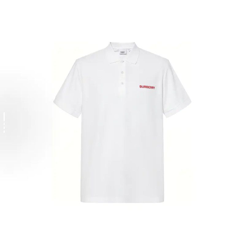 Burberry White Summer Logo Men's Polo