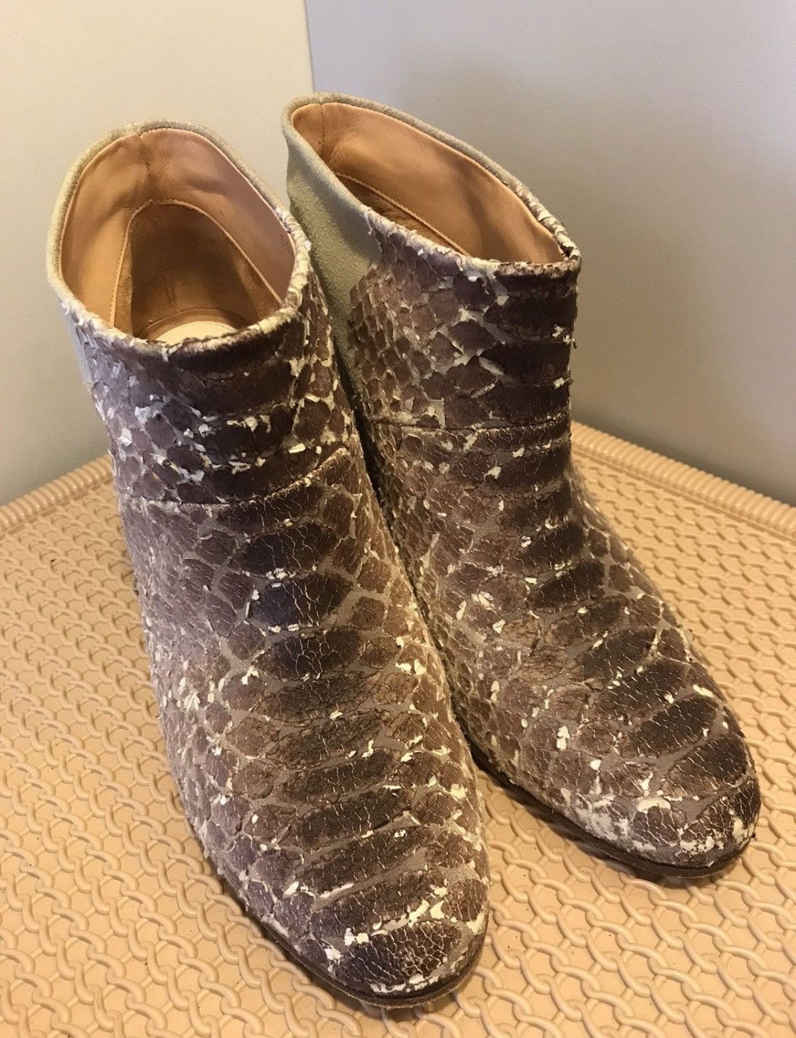 Maison Margiela Maison Margiela Snake Skin Print Heel Booties Size US 9.5 / IT 39.5 - 3 Thumbnail