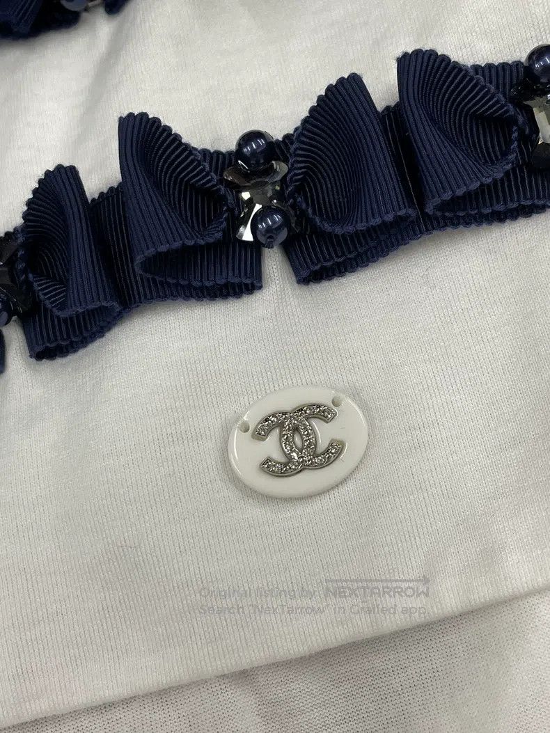 Chanel Chanel 21C handmade beaded bow blue beaded short sleeve Size XS / US 0-2 / IT 36-38 - 6 Thumbnail