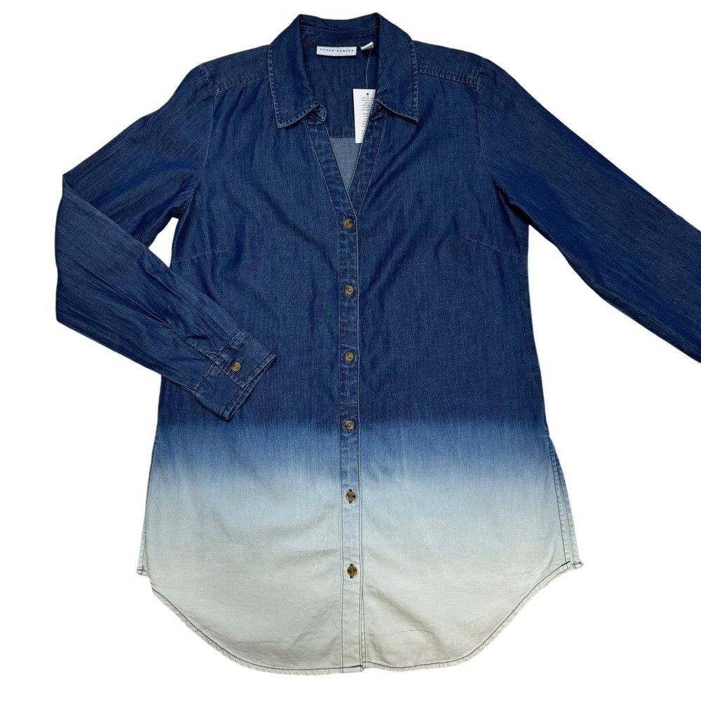 Other NWT New Susan Graver Denim Ombre Long Sleeve Shirt Size XXS Size XXS / US 00 / IT 34 - 6 Thumbnail