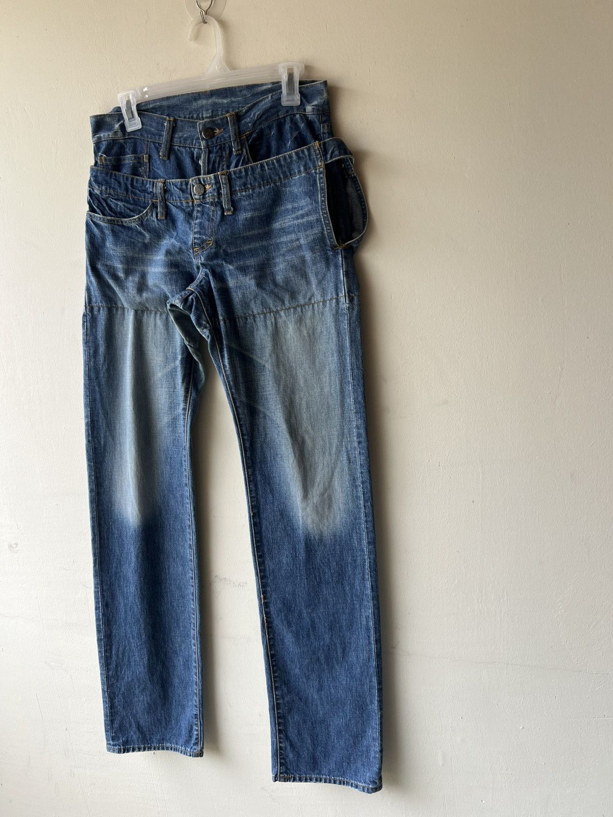 CABANE de ZUCCa Vintage Cabane de Zucca Faded Denim Double Waist Jeans Size US 30 / EU 46 - 20 Thumbnail