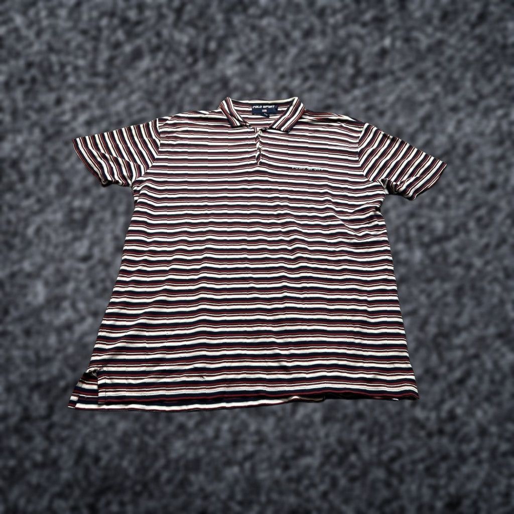 Ralph Lauren VINTAGE Polo Golf Sport Ralph Lauren Mens Extra Large Shirt Striped Red Pony Cotton Size US XL / EU 56 / 4 - 1 Thumbnail