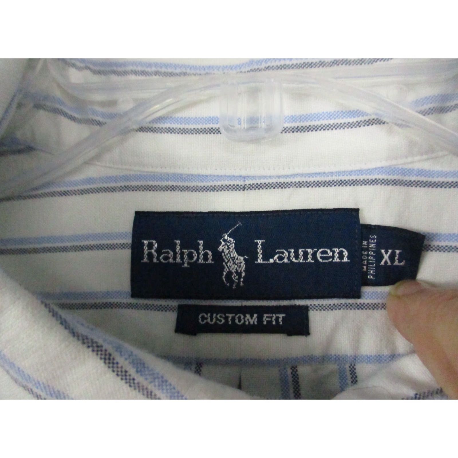 Ralph Lauren Ralph Lauren Shirt XL Men Button-Down Classic Fit Blue Stripe Logo Pony Long Sleeve Blue Polo Button-Up Shirt Reg/Regular Fit Mens Size US XL / EU 56 / 4 - 4 Thumbnail
