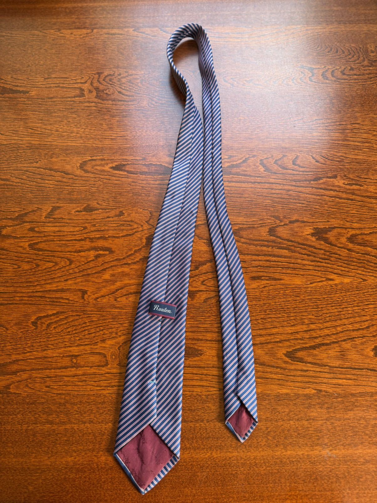 Other Ranten Navy Regimental Stripe Silk Tie Made in Japan Size ONE SIZE - 4 Thumbnail
