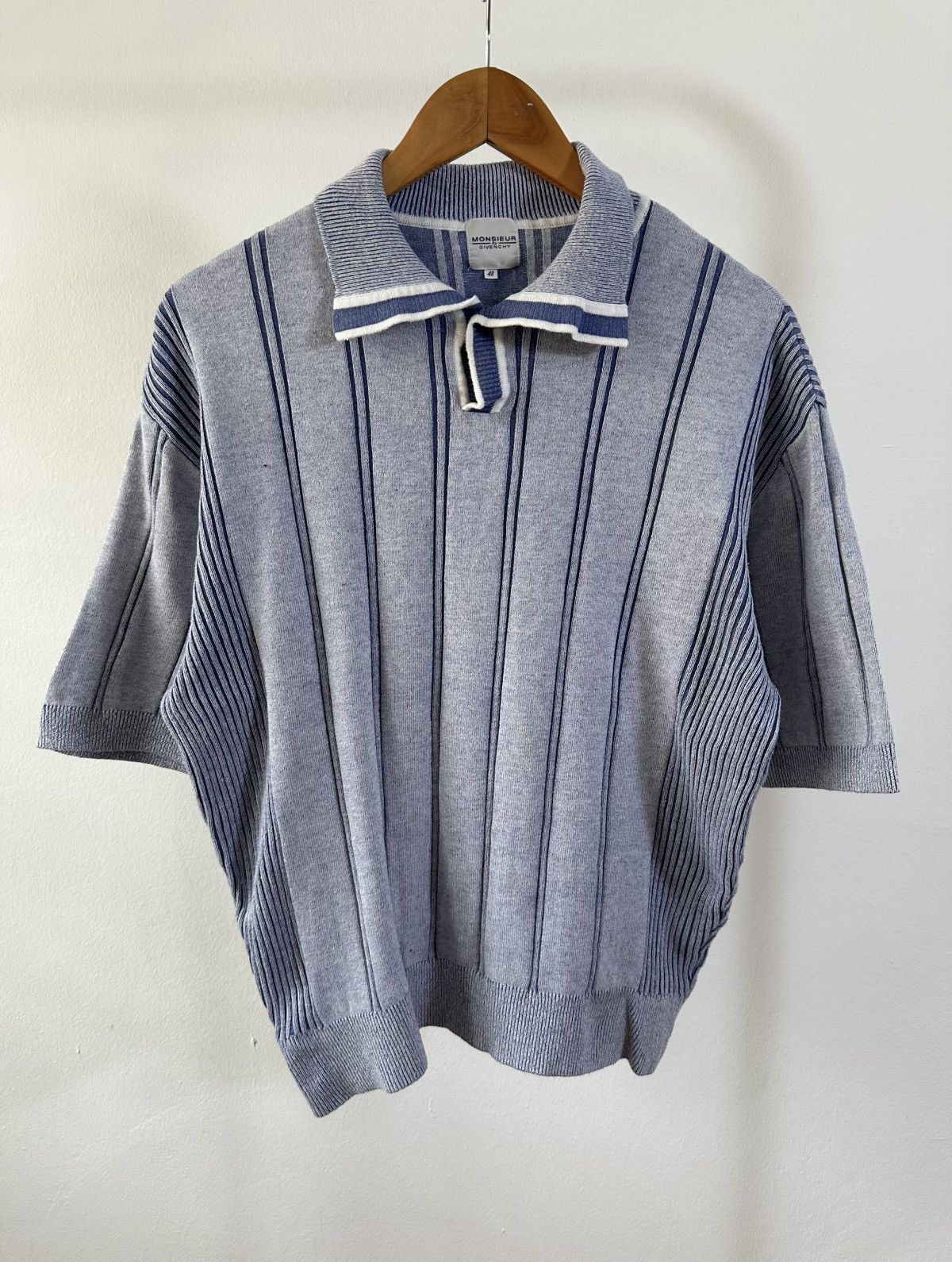 Givenchy Vintage Givenchy Monsieur Striped Knit Polo Size US M / EU 48-50 / 2 - 1 Thumbnail