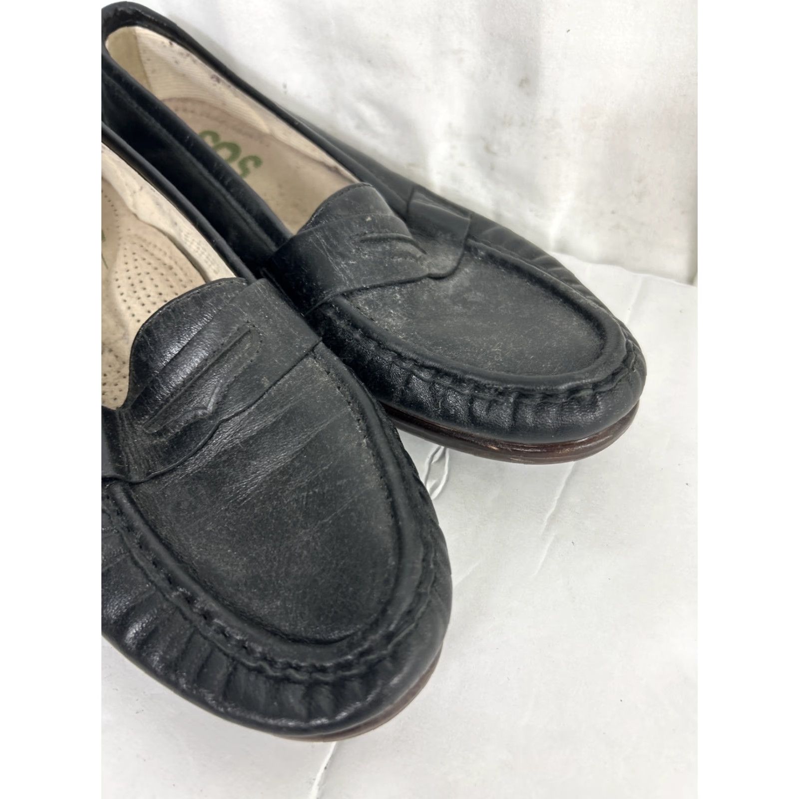 SAS SAS Penny Loafers Womens 7.5 M Black Leather Flat Slip On Penny Loafers SAS 7.5 M Black Women Flat Shoes Size US 8 / IT 38 - 2 Thumbnail