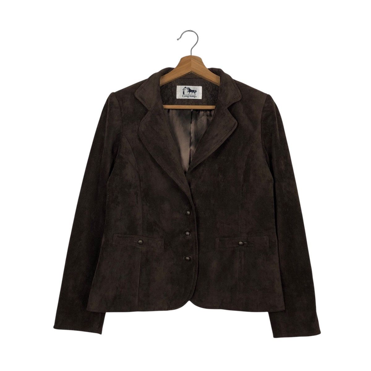 Japanese Brand × Longchamp 📌Cropped Suede Leather Jacket Longchamp Size US M / EU 48-50 / 2 - 2 Thumbnail