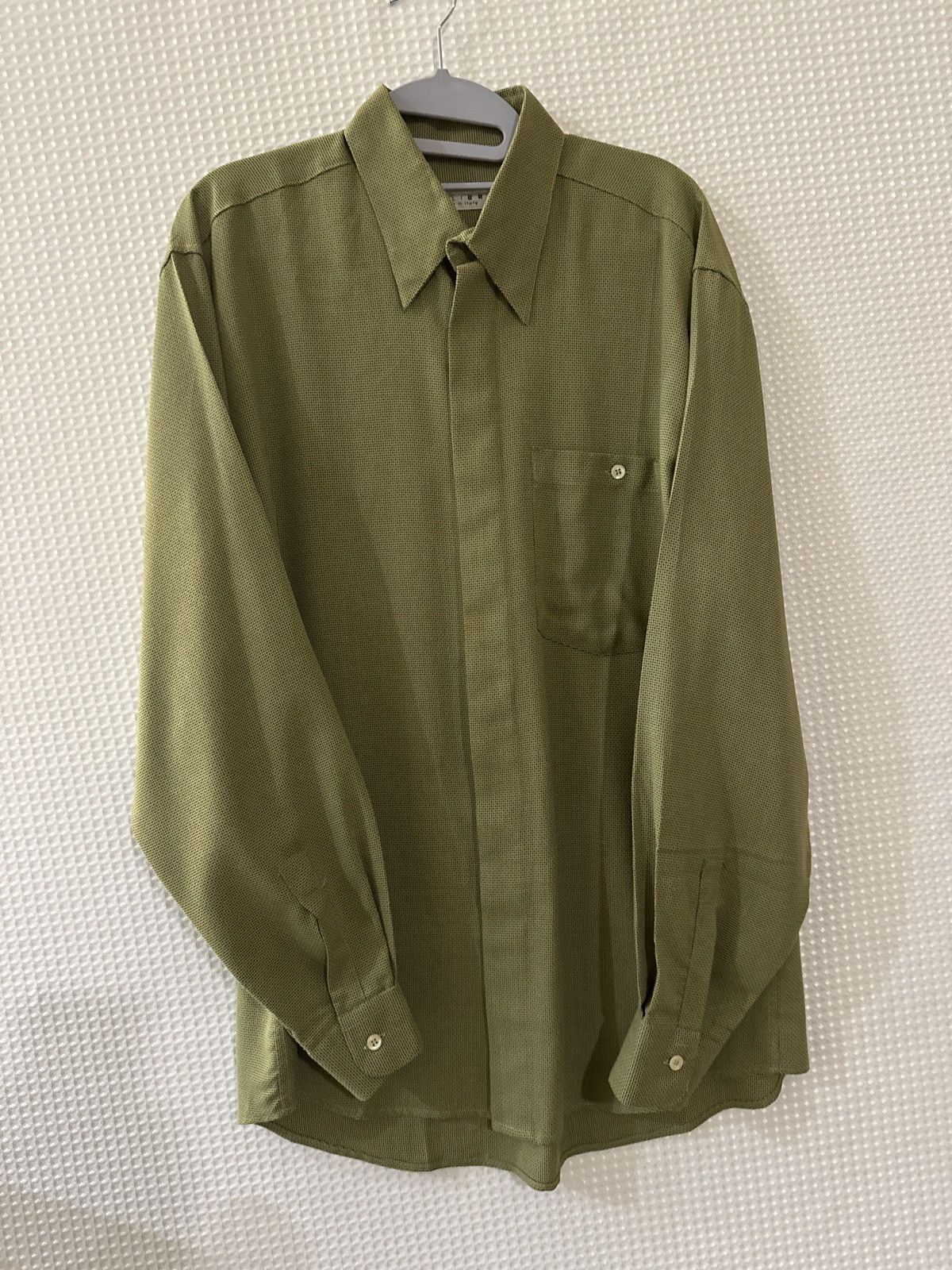 Equilibrio Equilibrio Italia Green Dress Shirt Size US M / EU 48-50 / 2 - 1 Thumbnail