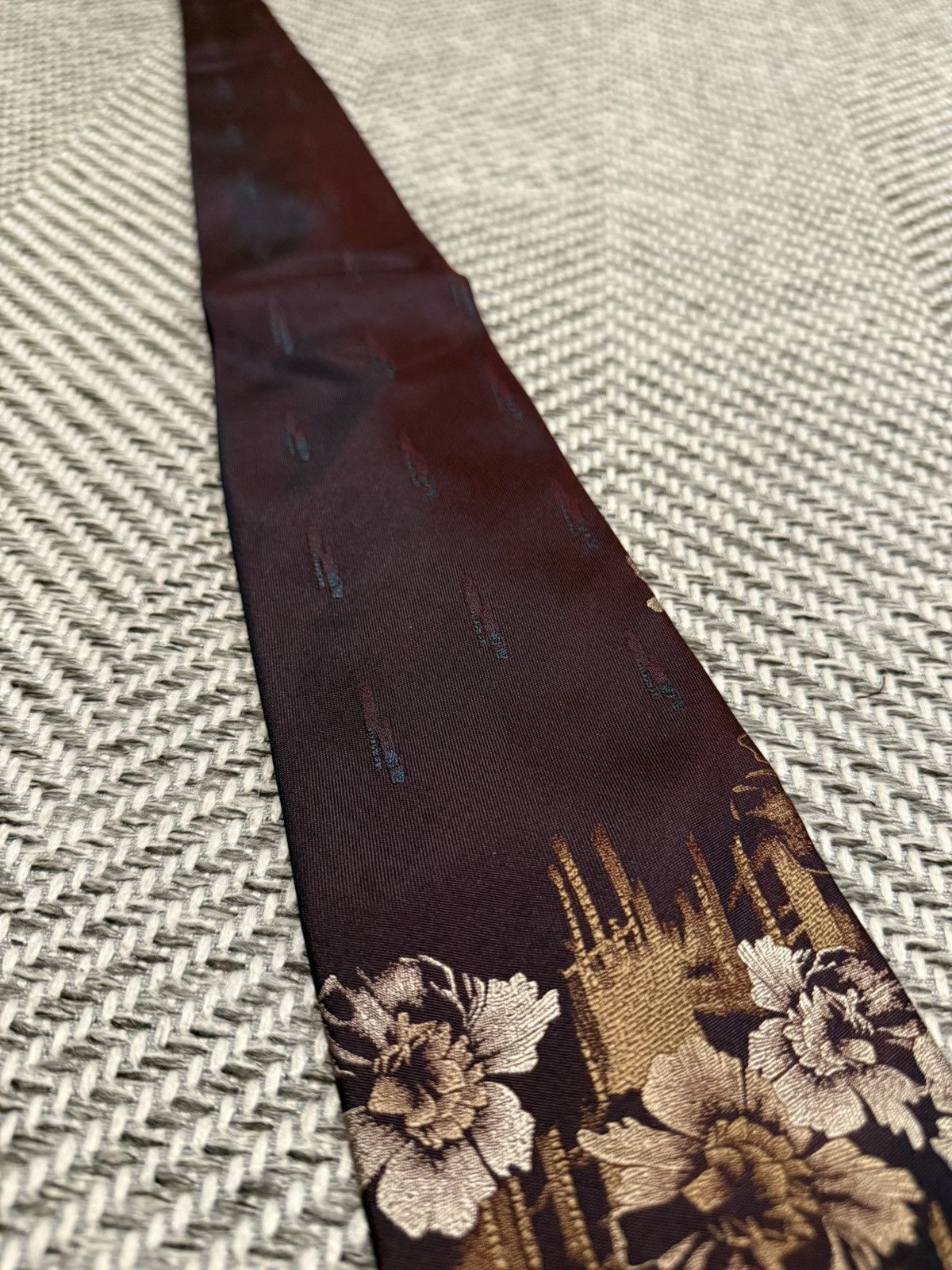 Jean Paul Gaultier JEAN PAUL GAULTIER HOMME Dark Pattern Burgundy COLOR TIE Size ONE SIZE - 3 Thumbnail