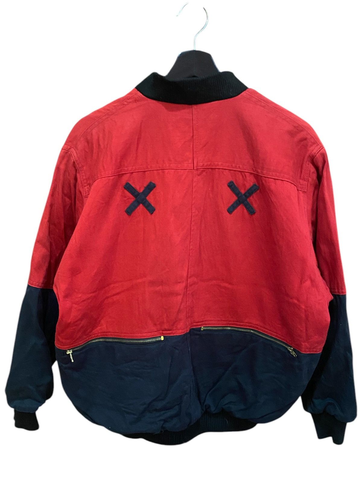 Other Vintage Royal Eye Varsity Bomber Jacket Red Black Patchwork Size US M / EU 48-50 / 2 - 2 Thumbnail