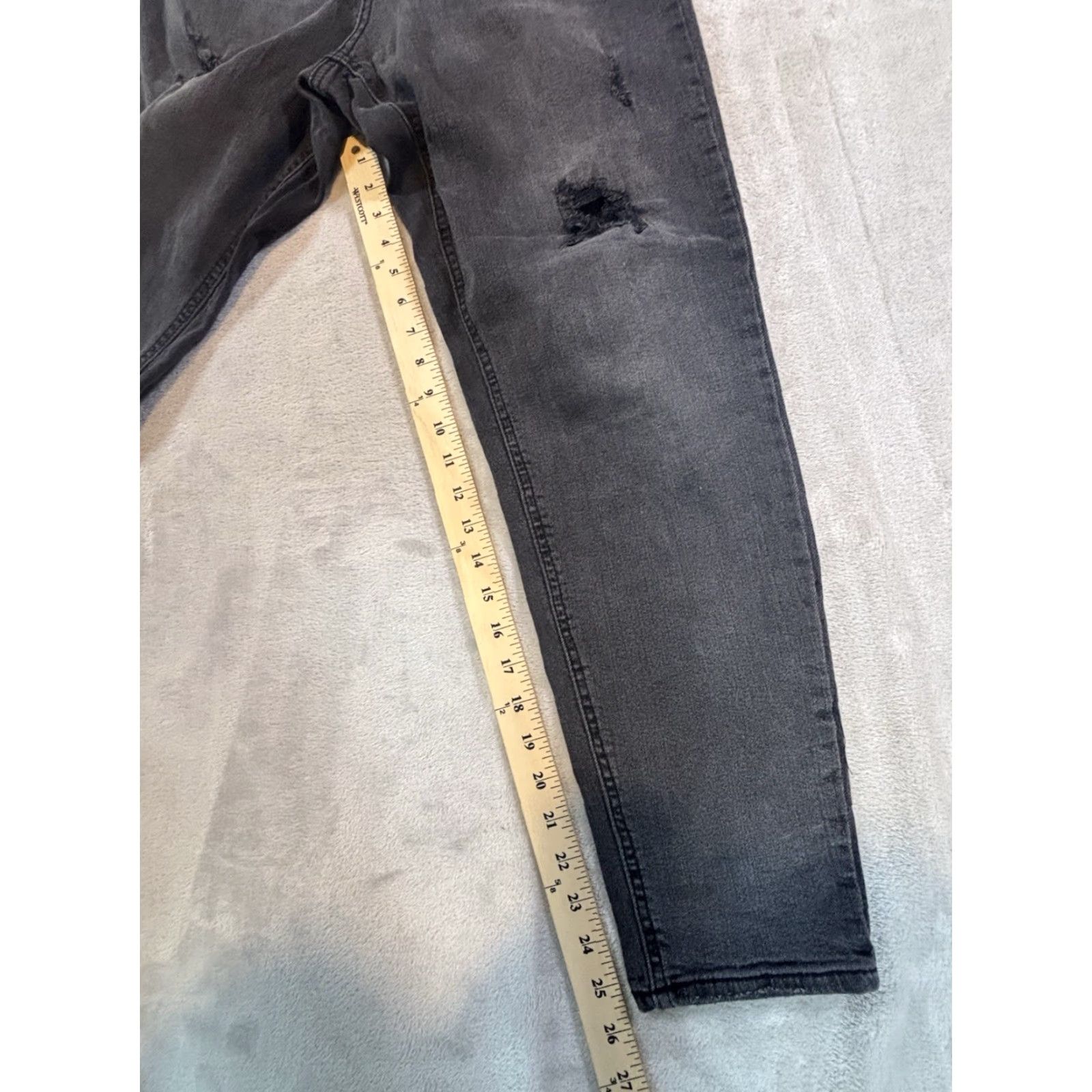 Vintage NO BO Women's High-Rise Black Denim Jeans Distressed Skinny Size 11 Size 32" / US 10 / IT 46 - 7 Thumbnail