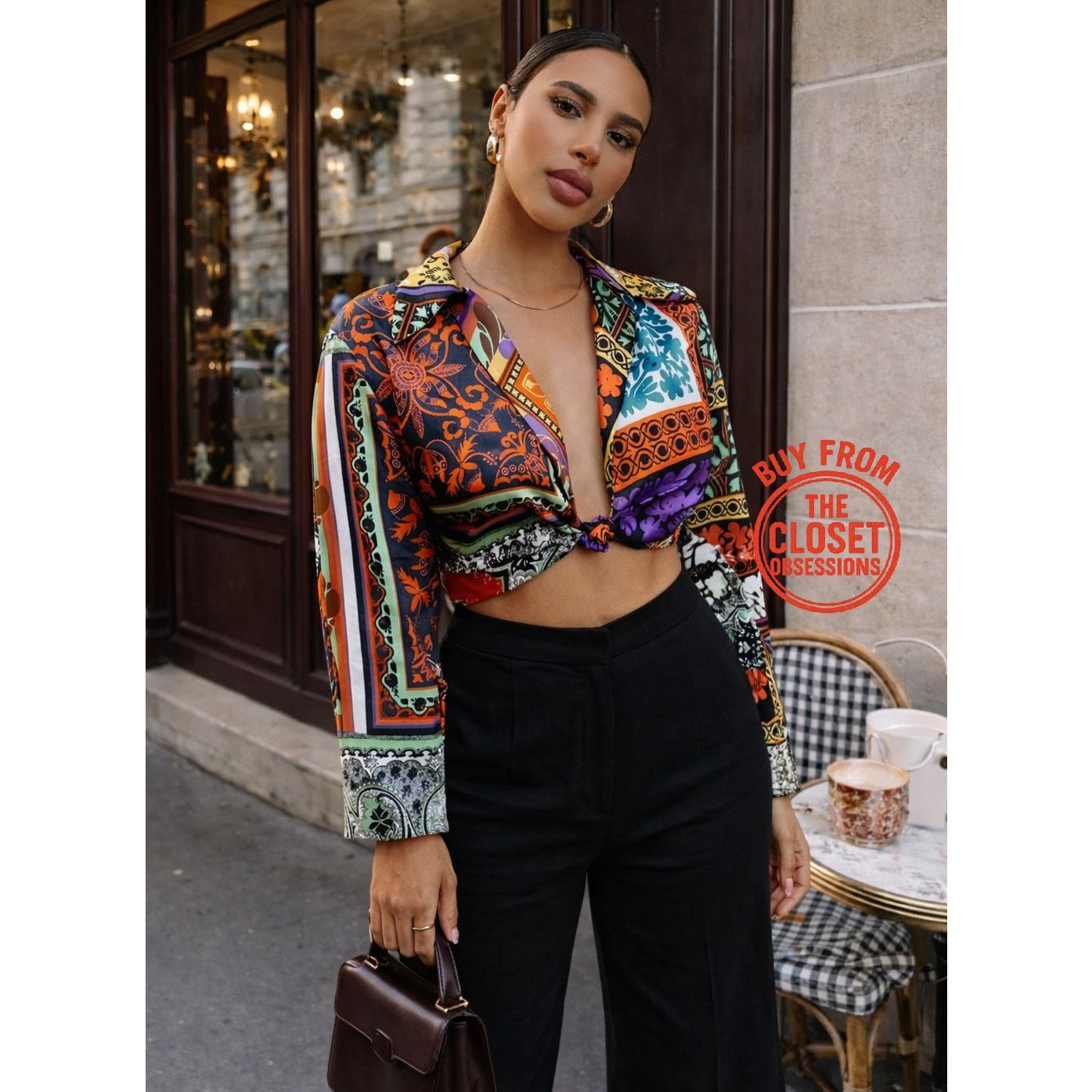 Zara ZARA Printed V-Neck Crop Top NWT Size S / US 4 / IT 40 - 7 Thumbnail