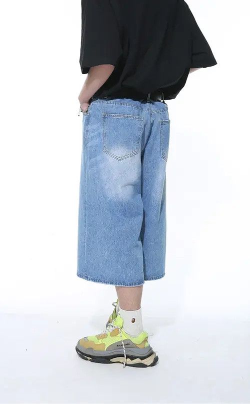 Japanese Brand × Jean Retro straight wide-leg casual cropped shorts Size US 33 - 4 Thumbnail