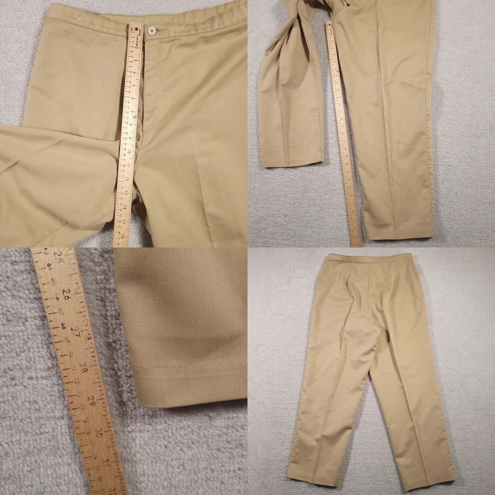 JCPenney JCPenney Pants Mens 34x29 Khaki Flat Front Classic Fit Chino Cotton Casual Size US 31 - 8 Thumbnail