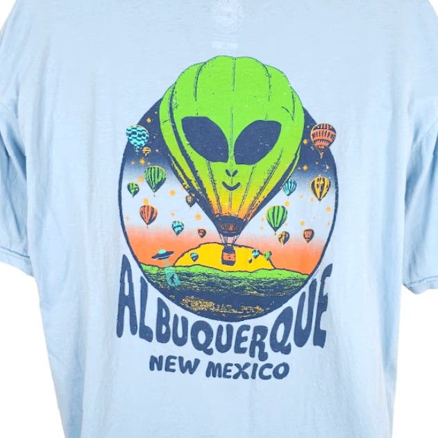 Vintage Nike Shirt Albuquerque New Mexico Alien Hot Air Balloon Blue XL Mens Shirt Size US XL / EU 56 / 4 - 2 Thumbnail