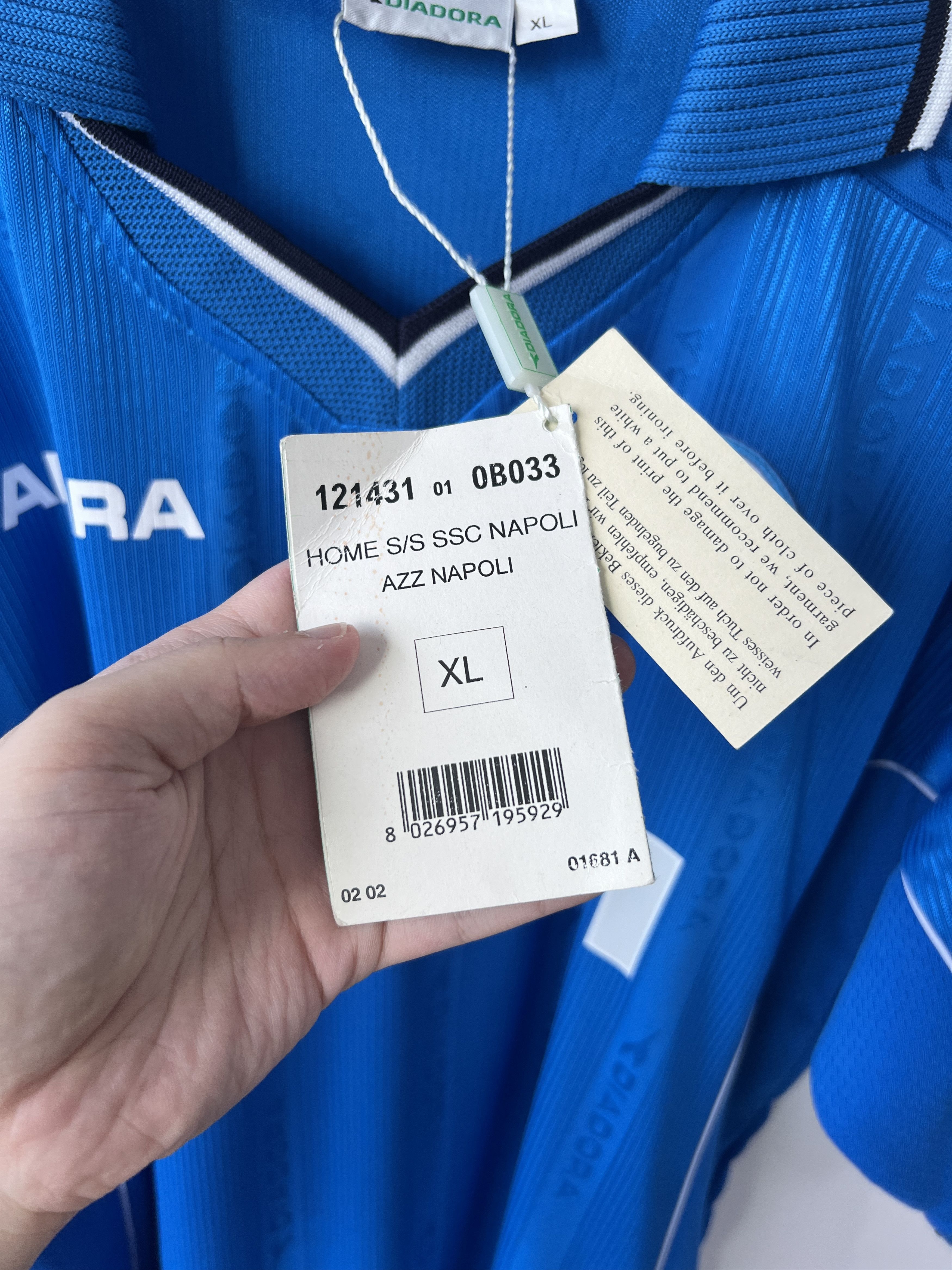 Diadora (XL) Napoli 2000-01 Home Kit (NEW) Size US XL / EU 56 / 4 - 5 Thumbnail