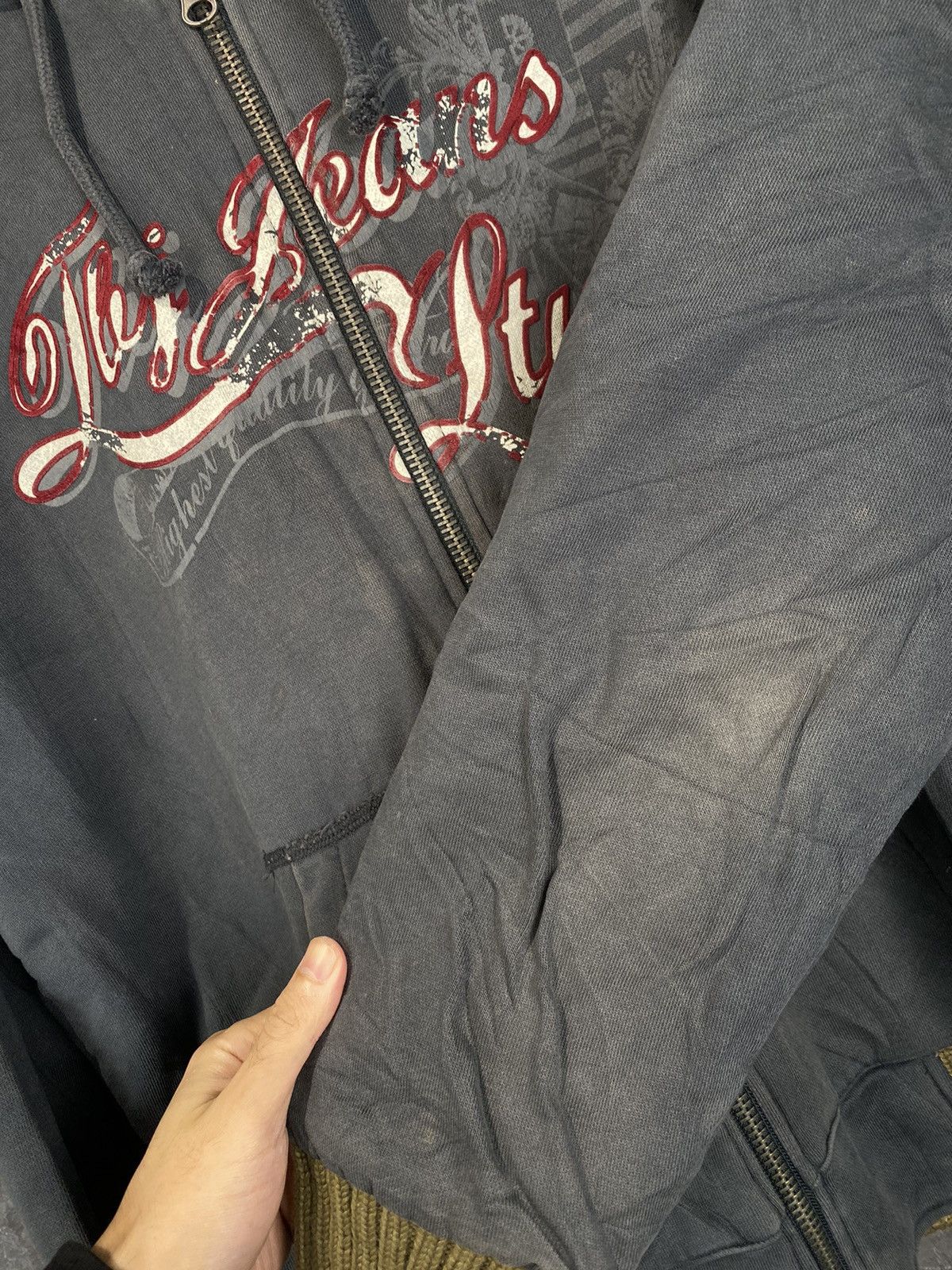 If Six Was Nine × Le Grande Bleu (L.G.B.) y2k Faux Fur Spellout Zipped Up Jacket Hoodie Size US L / EU 52-54 / 3 - 4 Thumbnail