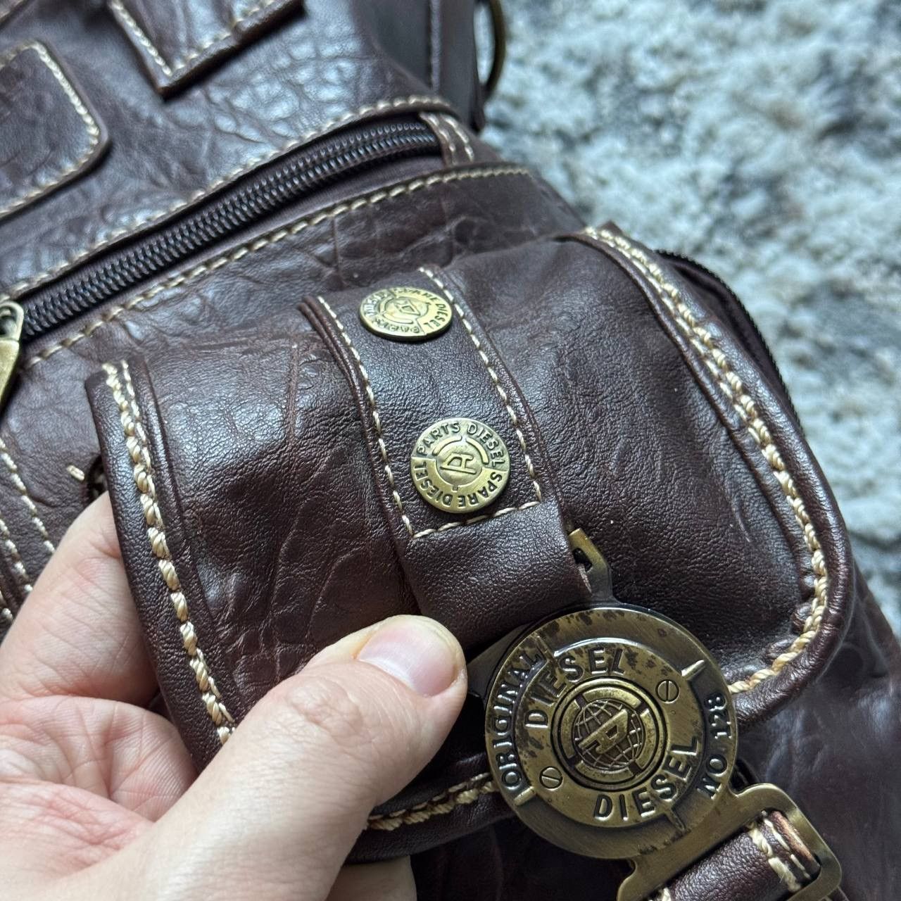 Diesel Vintage Diesel Leather Heavy Utility Retro Bag Avantgarde Size ONE SIZE - 6 Thumbnail