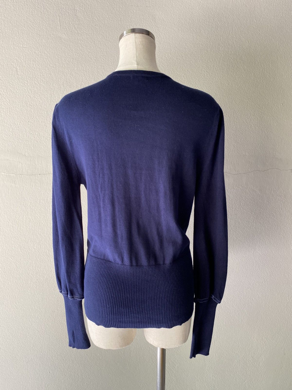 Kenzo KENZO Blue V-Neck Cardigan with Embroidered Trim. Size ONE SIZE - 25 Thumbnail
