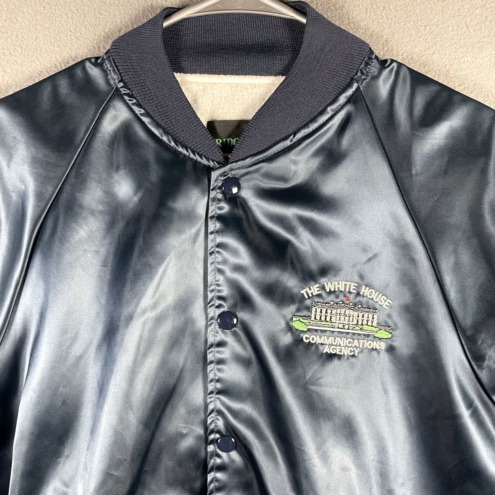 Vintage Vintage Bridgeport Satin Bomber Jacket M White House Communications Agency Midnight Blue USA Size US M / EU 48-50 / 2 - 4 Thumbnail