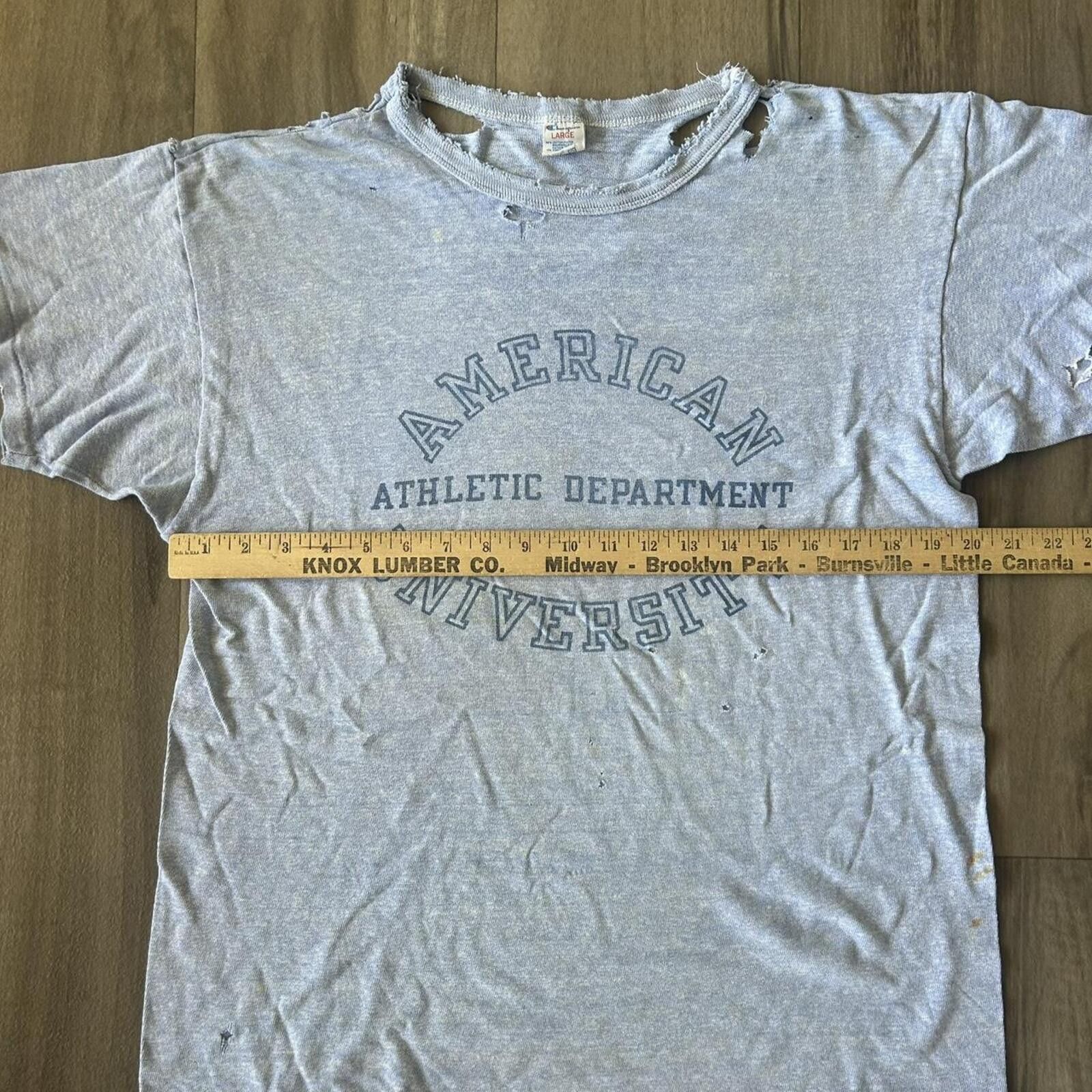 Champion Vintage 80’s Champion Light Blue Athletic Department shirt L Size US L / EU 52-54 / 3 - 6 Thumbnail