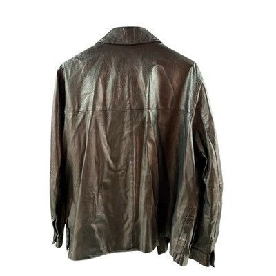 Other Vittorio Forti Mens Vintage Black Leather Coat. Size 52 Size US L / EU 52-54 / 3 - 4 Thumbnail