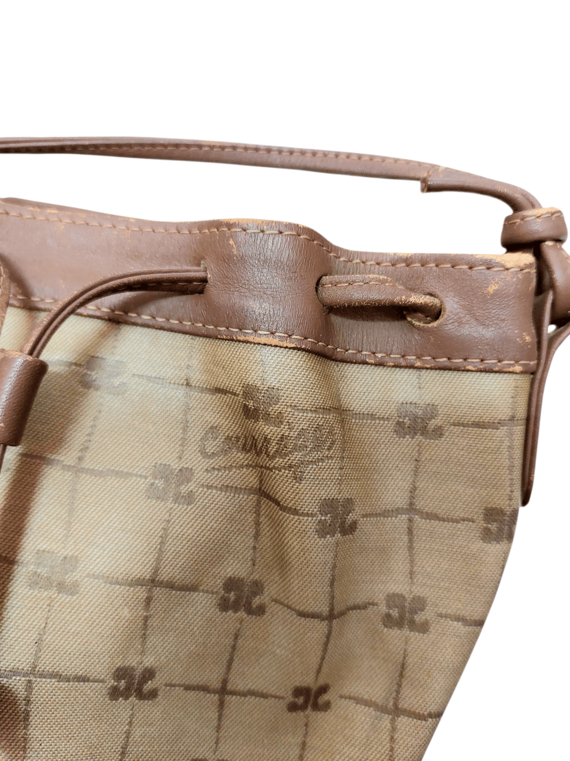Courreges Vintage Courreges Bucket Crossbody Monogram Leather Trim Bag Size ONE SIZE - 4 Thumbnail