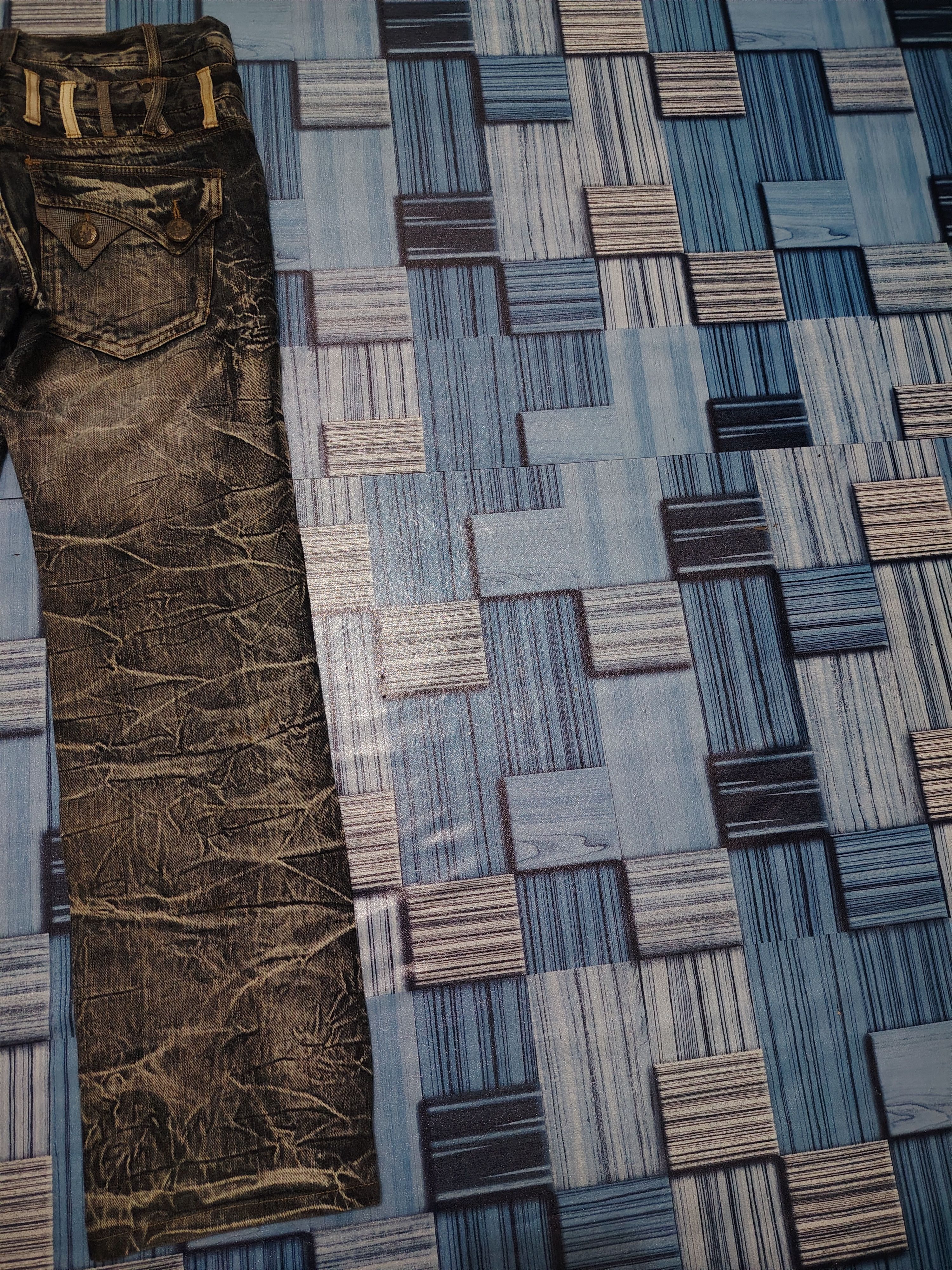 Who Decides War Japanese Blow By Blue Double Waist Flared Jeans Size US 31 - 16 Thumbnail