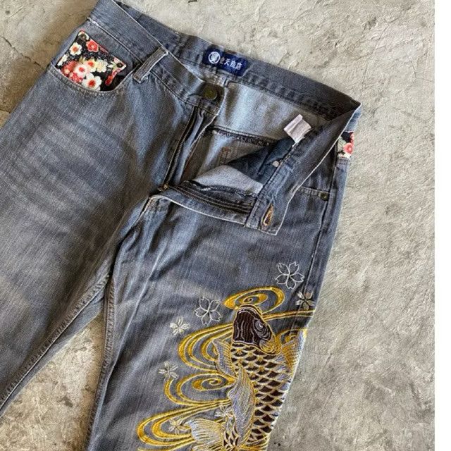 Hysteric Glamour Japanese KOI fish embroidery denim Size US 31 - 5 Thumbnail