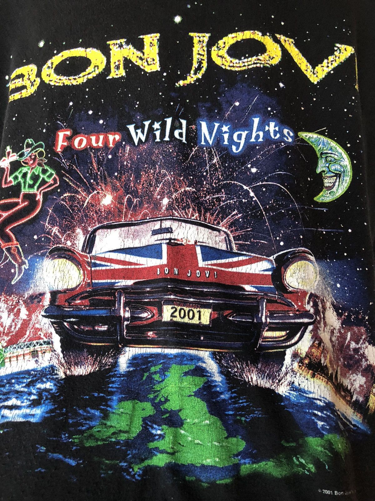 Bon Jovi Vintage Bon Jovi Four Wild Nights 2001 Tour Sold Out Tee Size US XL / EU 56 / 4 - 3 Thumbnail