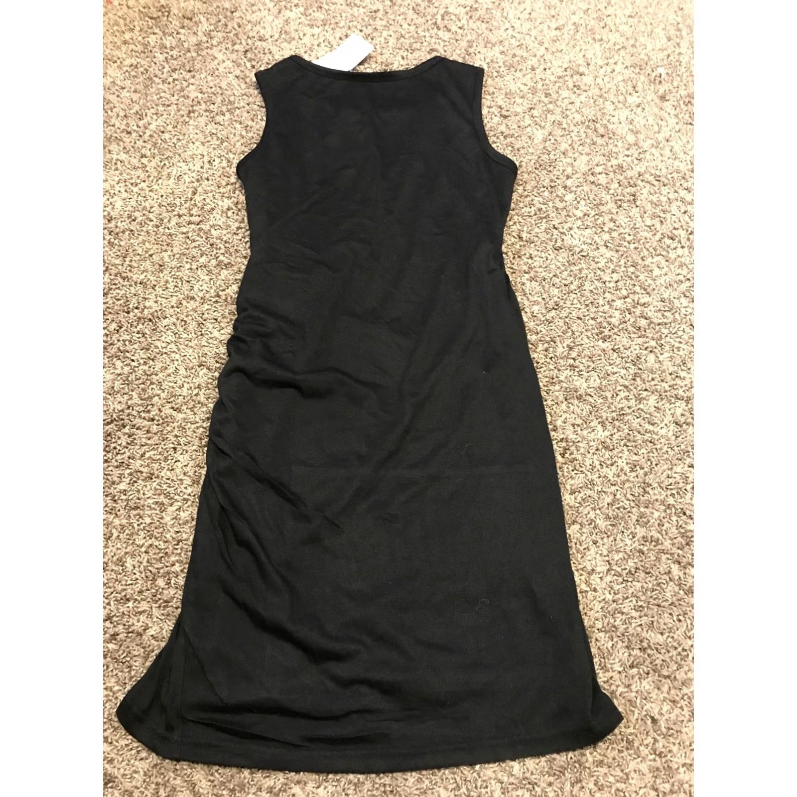 Vintage btfbm Womens M dress Black Cotton Blend Lined Dress NWT Sleeveless Knee Length Party Cocktail Women Size M / US 6-8 / IT 42-44 - 4 Thumbnail