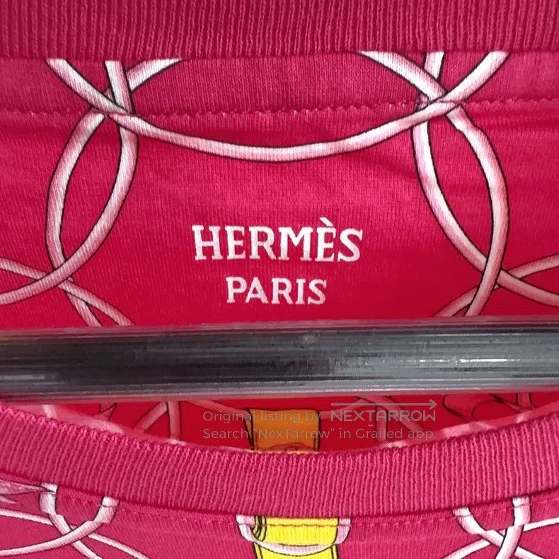 Hermes Hermes Rose red short-sleeved shirt, 100% cotton Size XS / US 0-2 / IT 36-38 - 7 Thumbnail