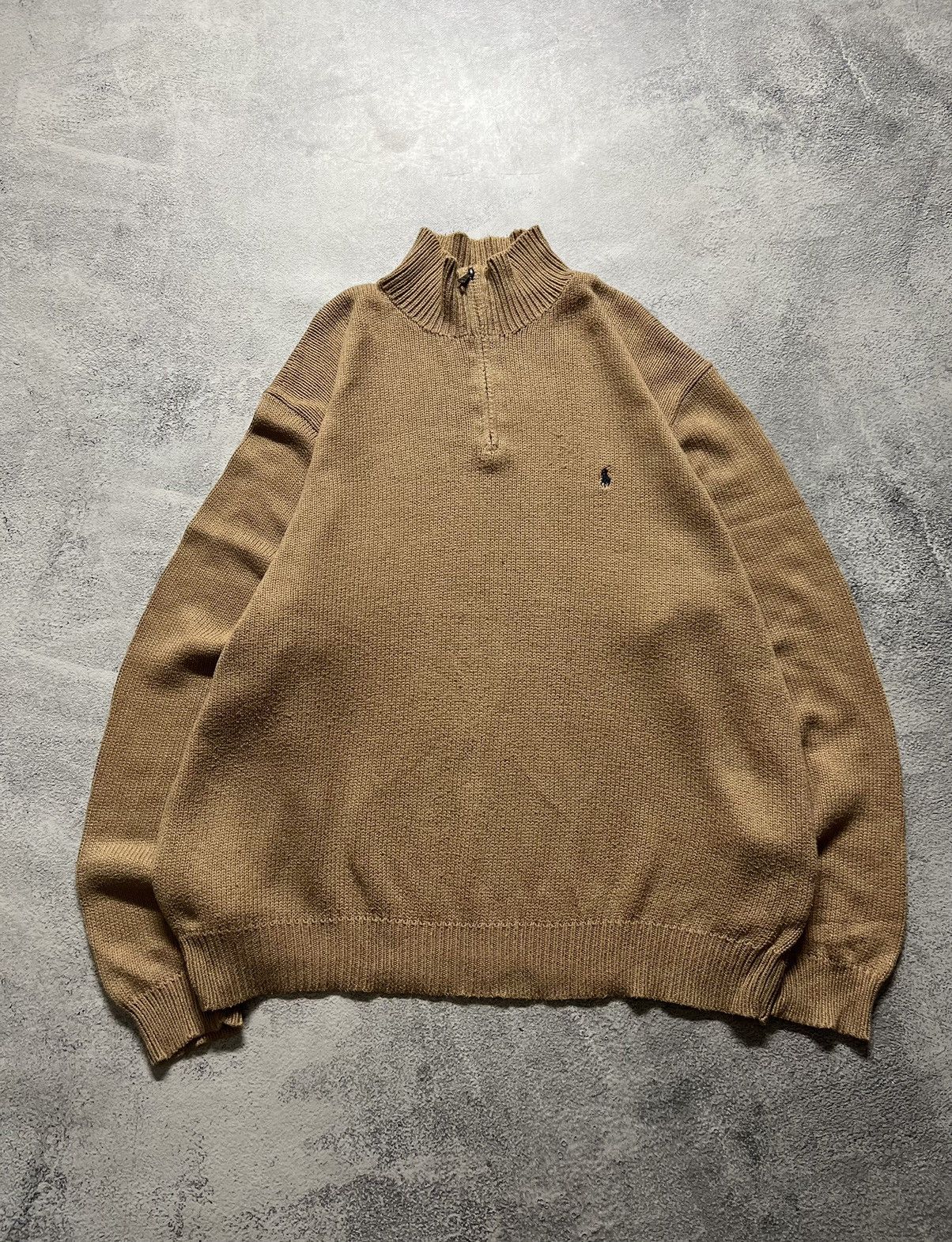 Vintage Vintage Y2k 💛 Polo By Ralph Lauren 1/4 Zip Sweater 90’s Size US XXL / EU 58 / 5 - 2 Thumbnail