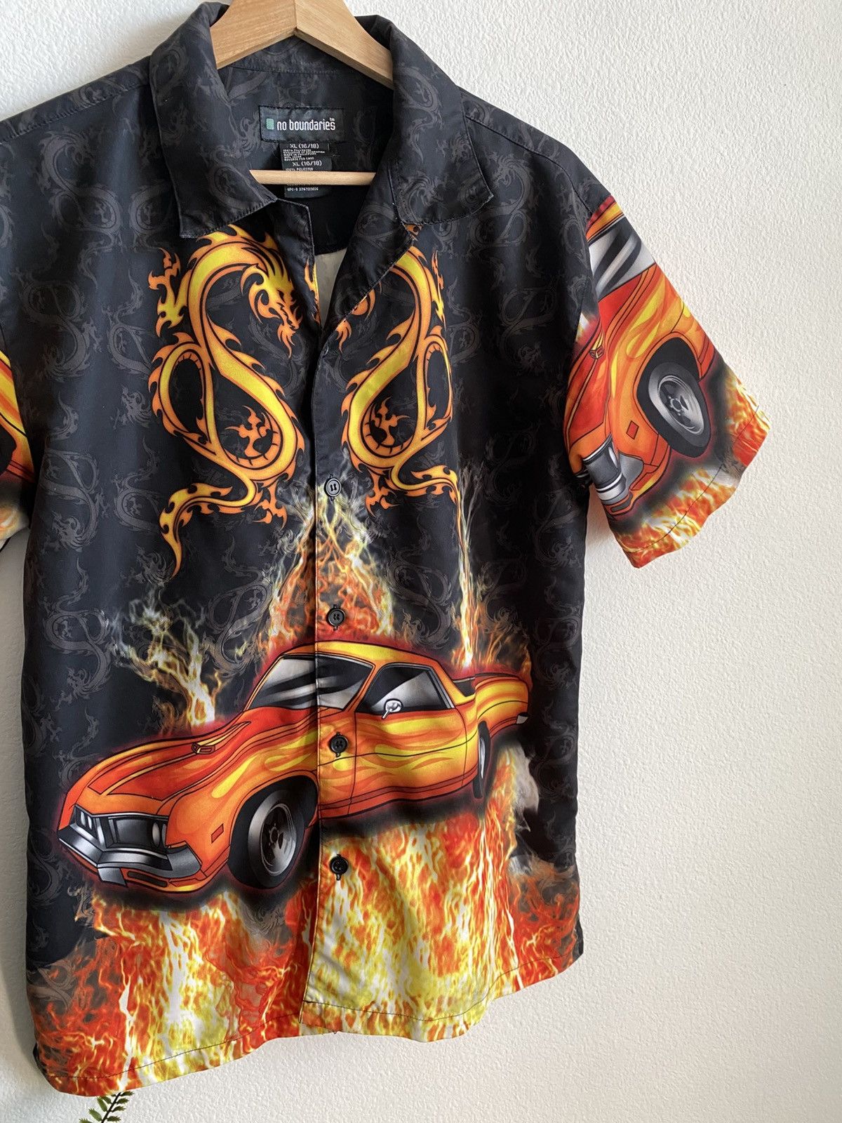 Affliction Y2K Flame Dragon Crazy Button Up Skater Shirt Size US L / EU 52-54 / 3 - 4 Thumbnail