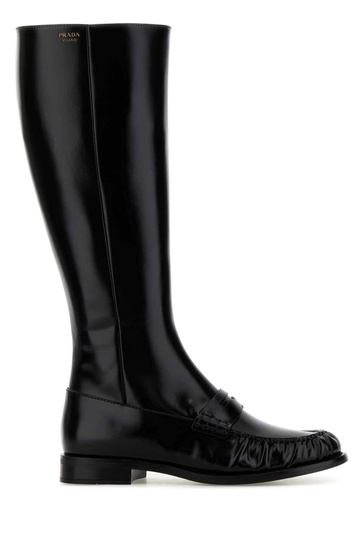 Prada Black Leather Boots Size US 6.5 / IT 36.5 - 1 Thumbnail