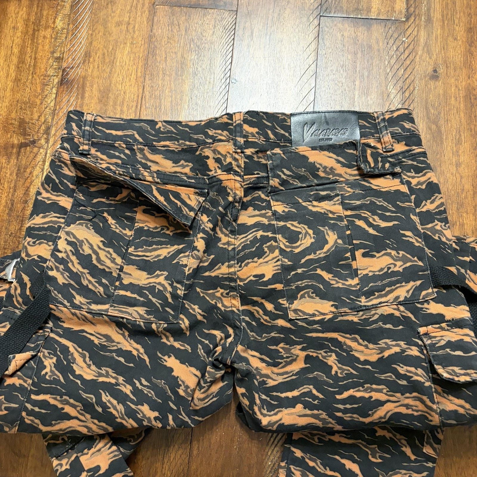 Valabasas Valabasas Pants Men 36x32 Tiger Camo Cargo Strap Buckle Slim Size US 36 / EU 52 - 4 Thumbnail