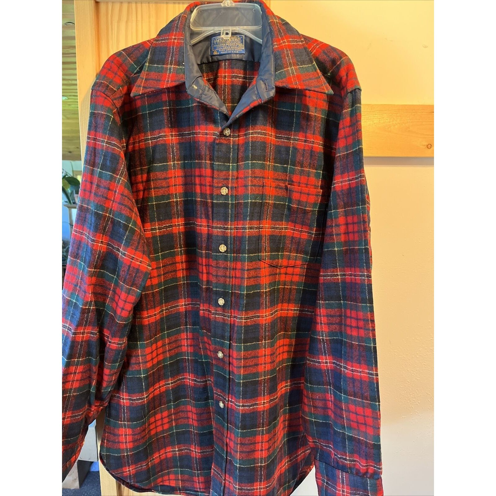 Pendleton Pendleton Vintage Men’s M Red Plaid LS Button Wool Flannel Size US M / EU 48-50 / 2 - 3 Thumbnail
