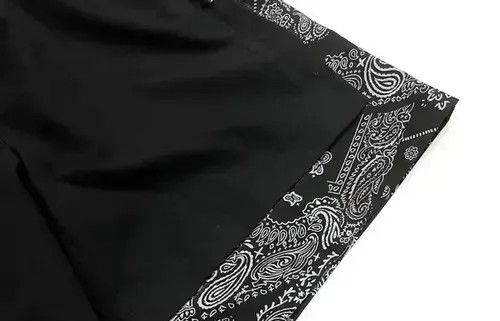 Japanese Brand 21SS Indigo Union Japan Black Bandana Paisley Side Shorts Size US 31 - 4 Thumbnail