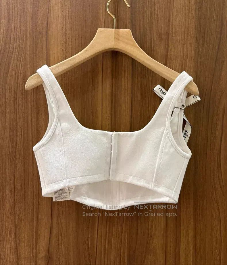 Fendi Fendi White Embroidered Logo Vest Size XS / US 0-2 / IT 36-38 - 4 Thumbnail