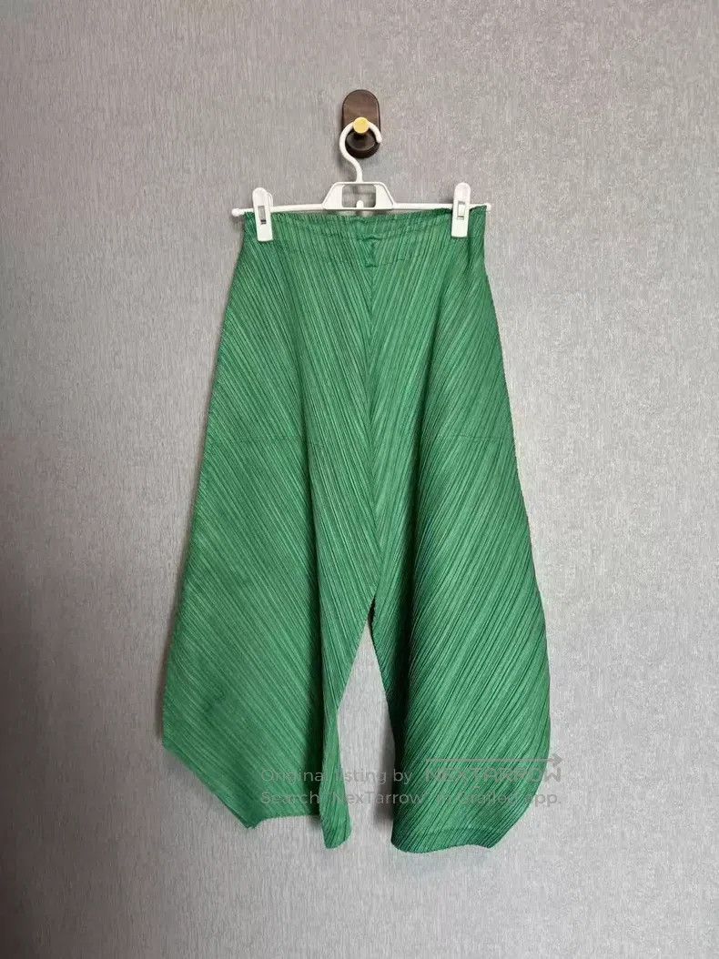 Issey Miyake Issey Miyake size:3 Green irregular pants Size 31" - 2 Thumbnail