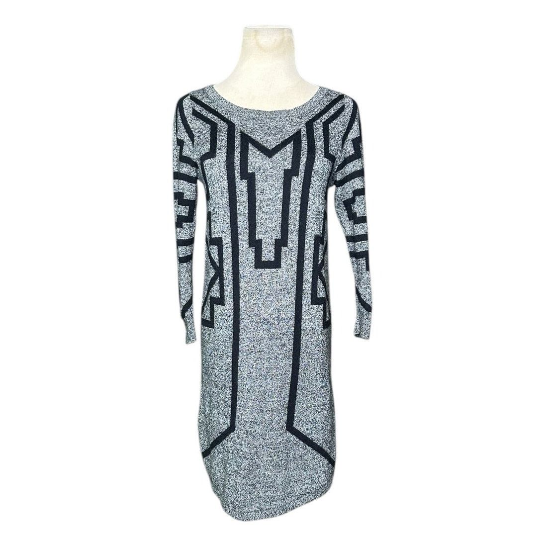Express Express gray black geometric sweater dress size XS Size XS / US 0-2 / IT 36-38 - 1 Thumbnail
