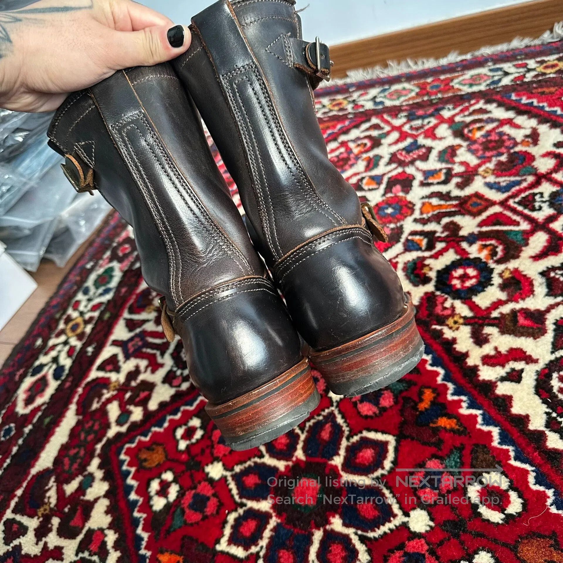 Viberg Viberg Engineer Boots in Dark Brown Leather. Size US 7.5 / EU 40-41 - 8 Thumbnail