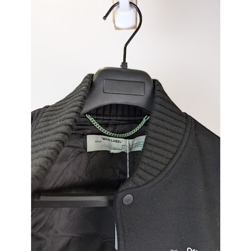Off-White o1rshd1 Virgil Abloh Arrows Varsity Jacket in Black / White Size US M / EU 48-50 / 2 - 12 Thumbnail