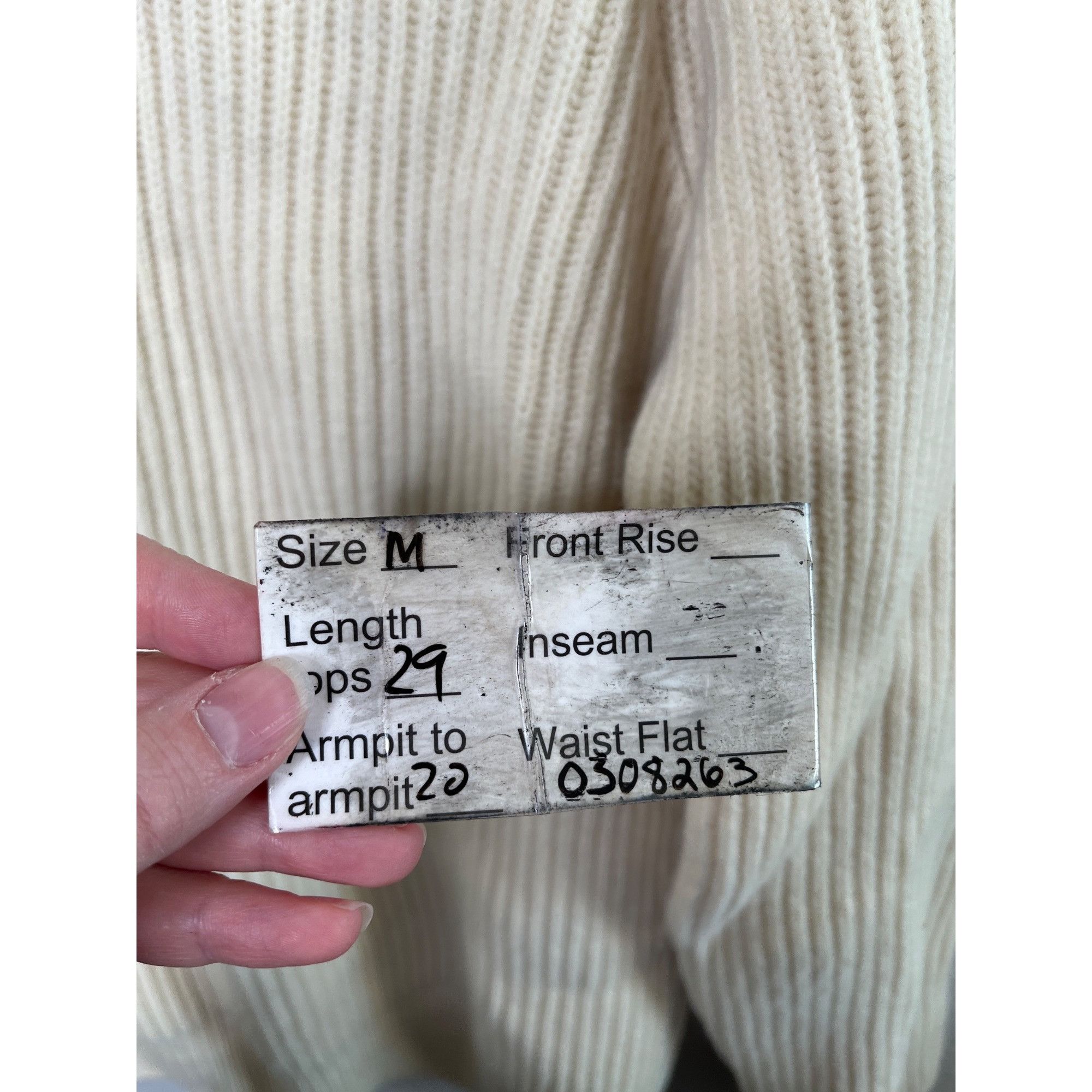 Alexander McQueen Alexander McQueen Mens Cream Ribbed Knit Wool Sweater Size US M / EU 48-50 / 2 - 11 Thumbnail